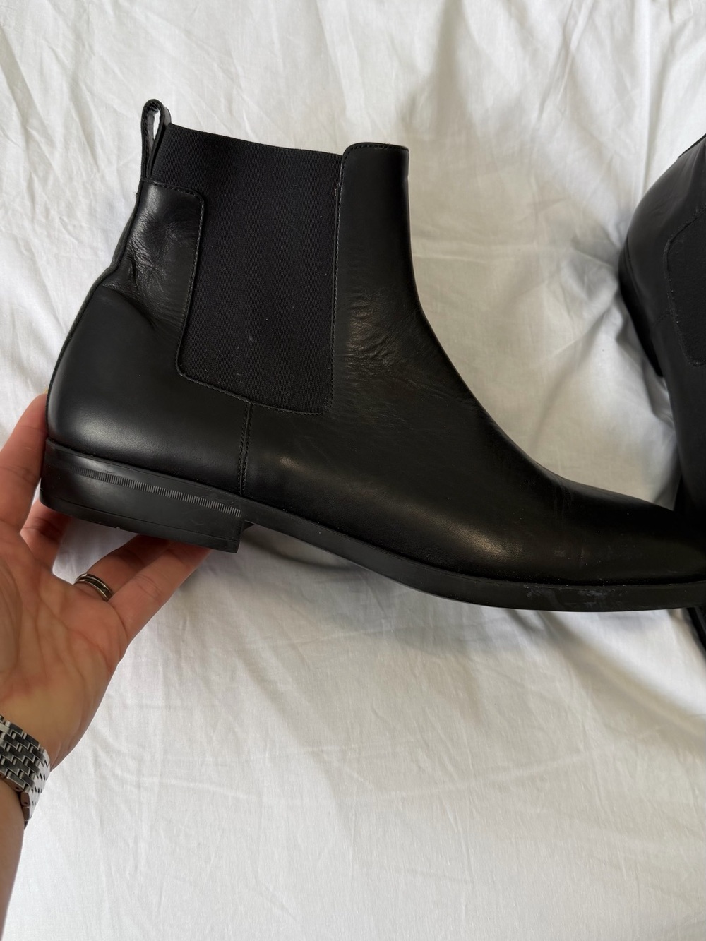 Bruno Magli Black Leather Chukka Chelsea Boots